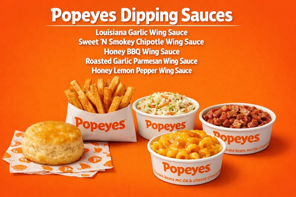 Popeyes Menu With Prices (2026) Updated Combos, Calories & Deals 29 Popeyes Dipping Sauces