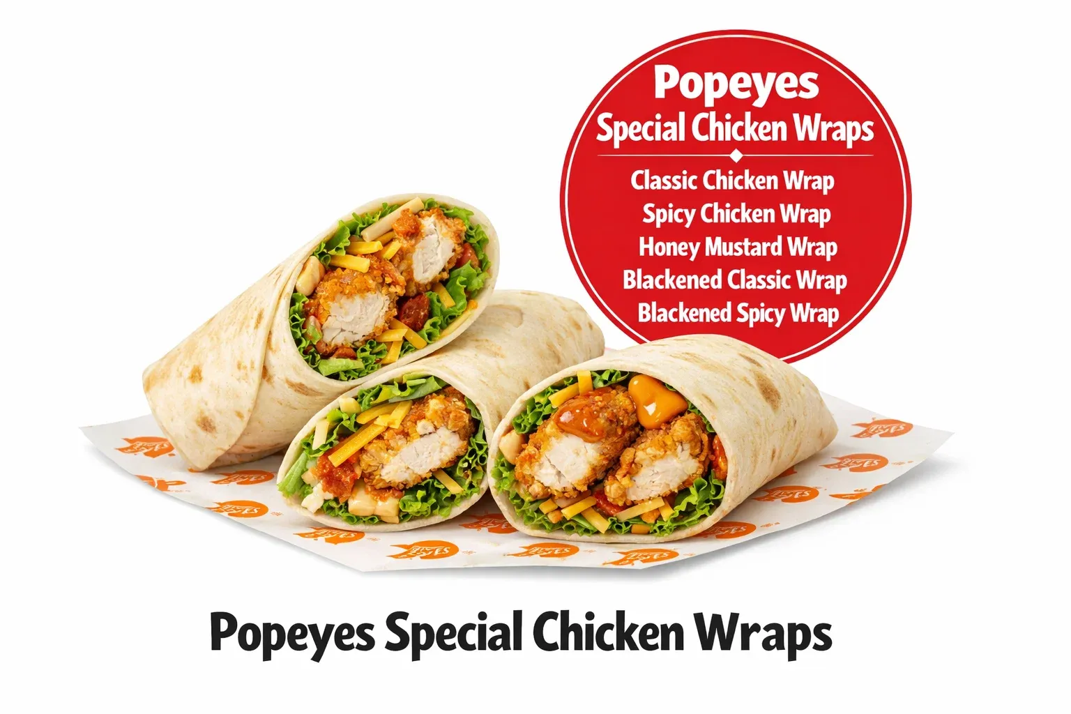 Popeyes Menu With Prices (2026) Updated Combos, Calories & Deals 25 Popeyes Special Chicken Wraps