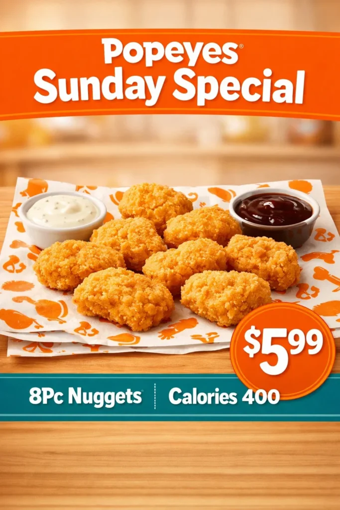 Popeyes Daily Specials in 2026 Real Prices, Weekly Offers & Popeyes Deals on Tuesday 9 Popeyes Sunday Specials