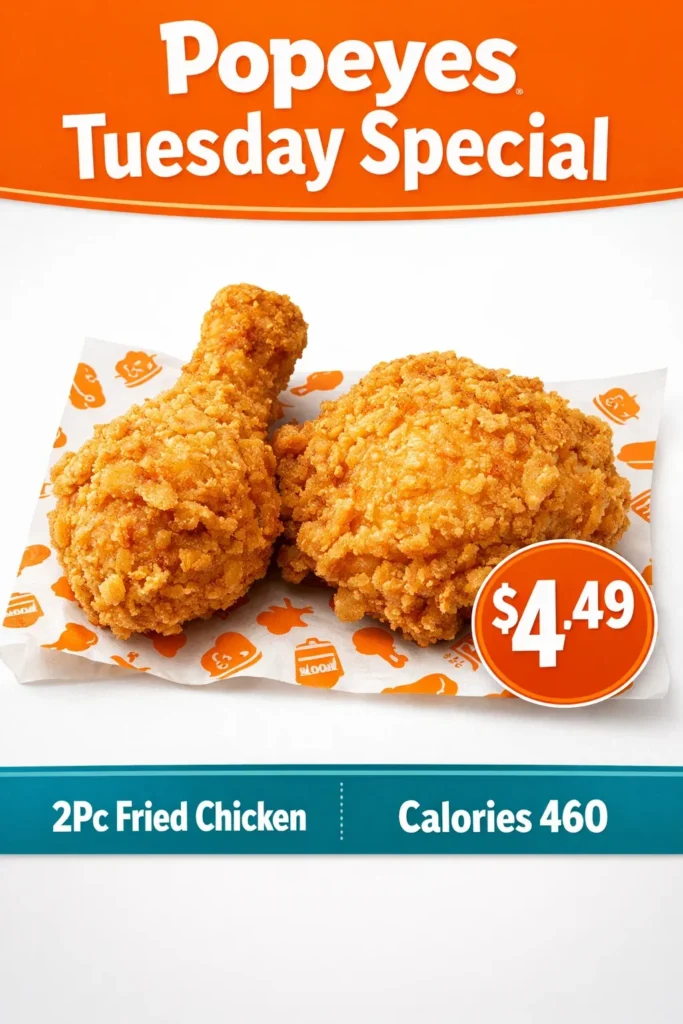 Popeyes Daily Specials in 2026 Real Prices, Weekly Offers & Popeyes Deals on Tuesday 4 Popeyes Tuesday Specials