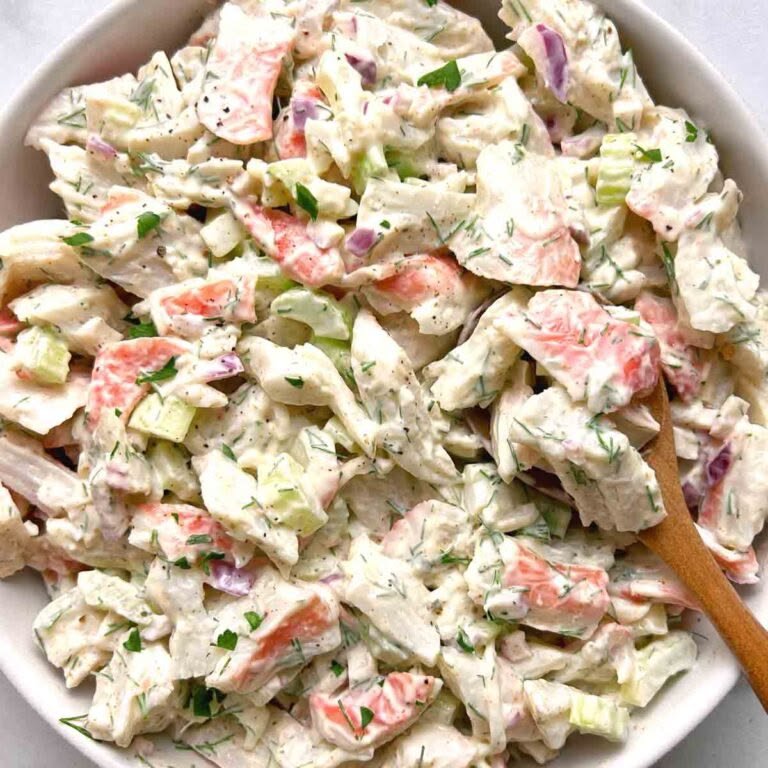 Low-Carb Crab Salad with Mayo, Fresh Dill & Crunchy Vegetables 1 11