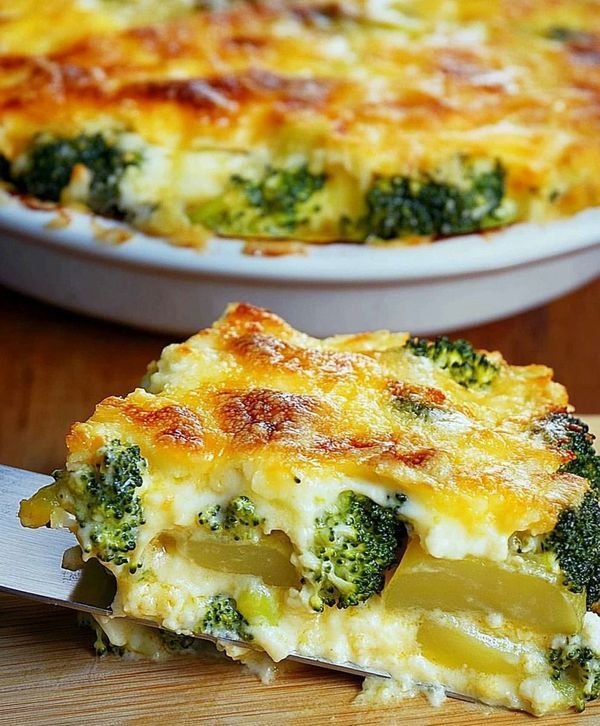 Creamy Broccoli Potato Casserole with Mozzarella, Feta & Parmesan 1 12 1