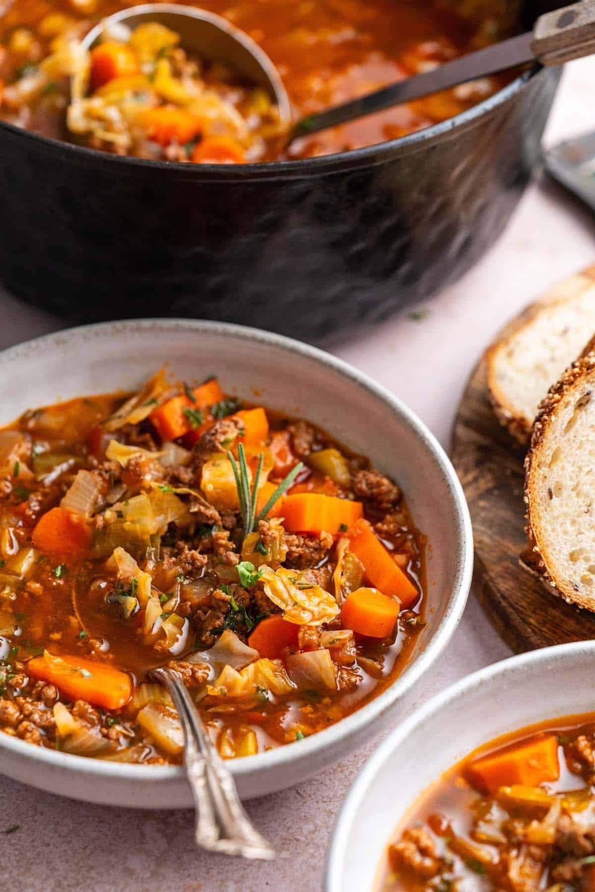 Cabge vegetable soup