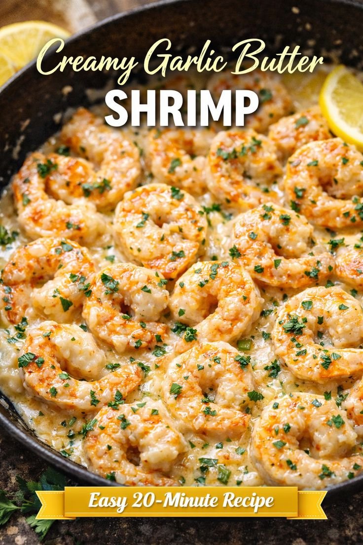 Creamy Garlic Butter Shrimp Skillet