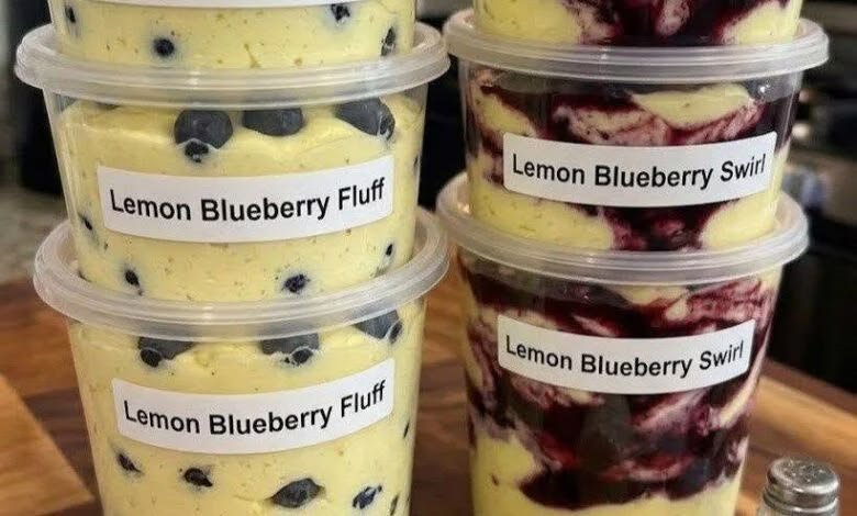 High protein Lemon Blueberry Protein Whip Recipe