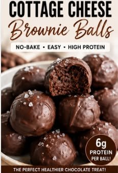No Bake Cottage Cheese Brownie Batter Protein Bites