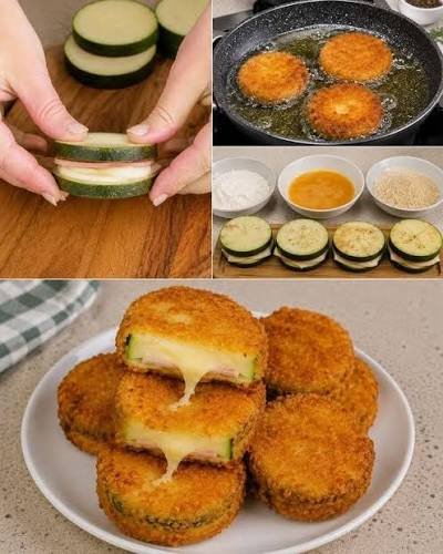 Low-Carb Zucchini Cordon Bleu – Crispy Ham & Cheese Zucchini 1 images 6