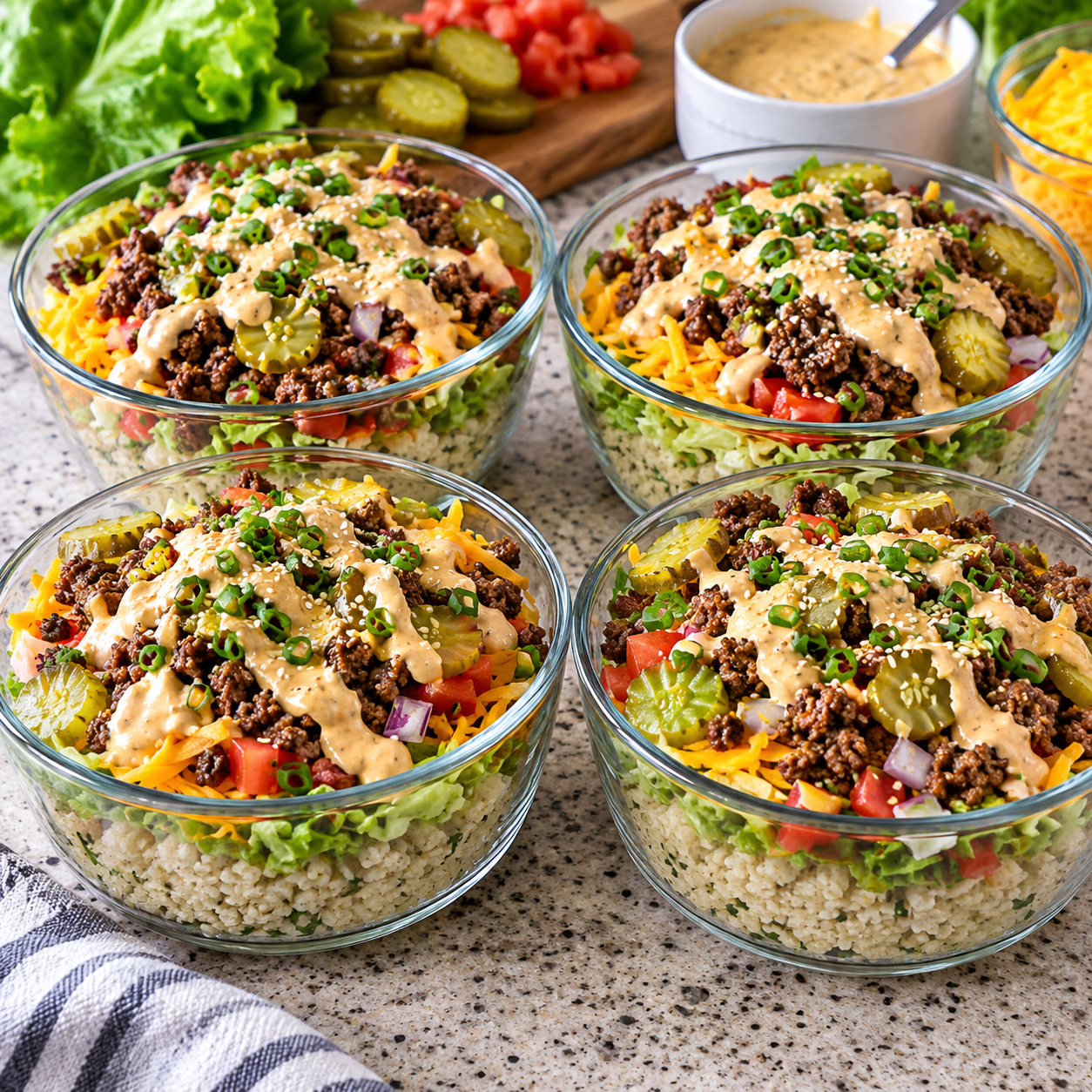 Big Mac Cheeseburger Protein Bowl – Easy High-Protein Meal Prep 1 011