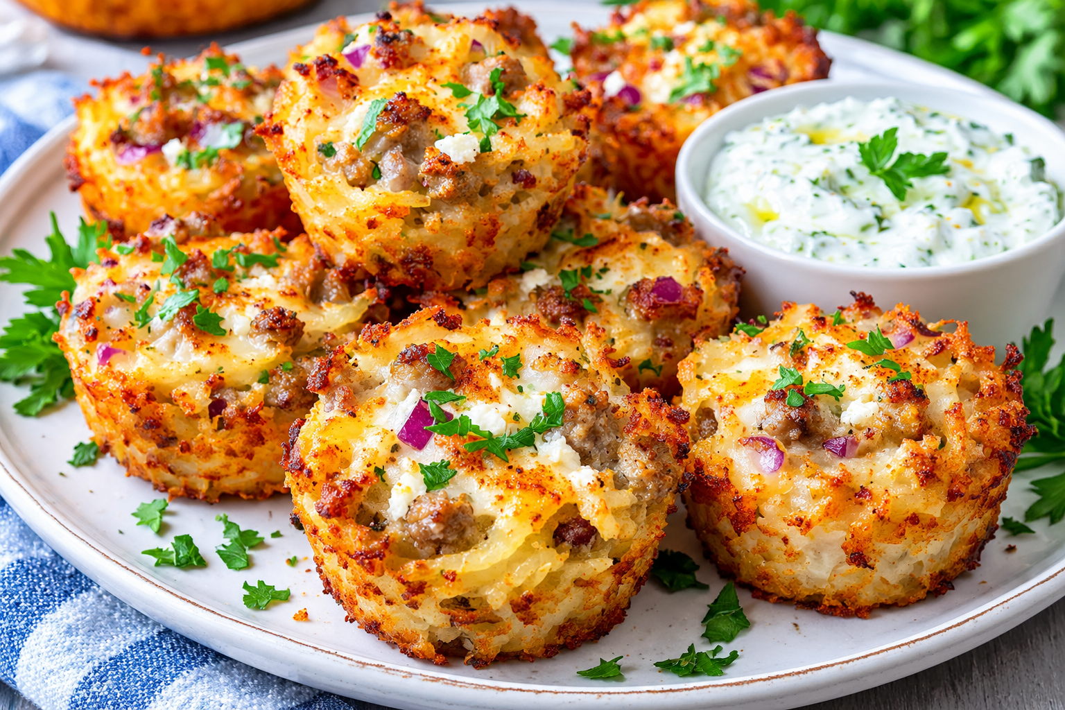 High-Protein Mediterranean Sausage & Cheese Hashbrown Bites 1 132