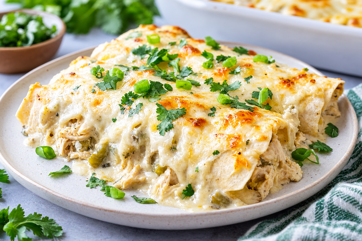 Low Carb White Chicken Enchiladas – Creamy High-Protein Dinner 1 161