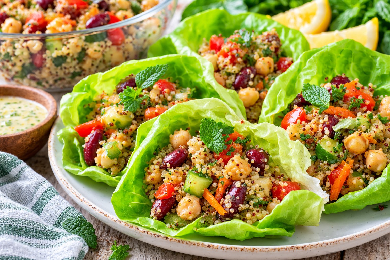 Healthy Vegan Lettuce Wraps – High-Protein Low-Carb Lunch 1 187