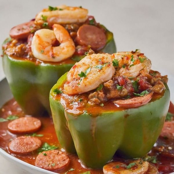 Keto Cajun Shrimp and Sausage Stuffed Peppers – High-Protein, Low-Carb Dinner 1 191