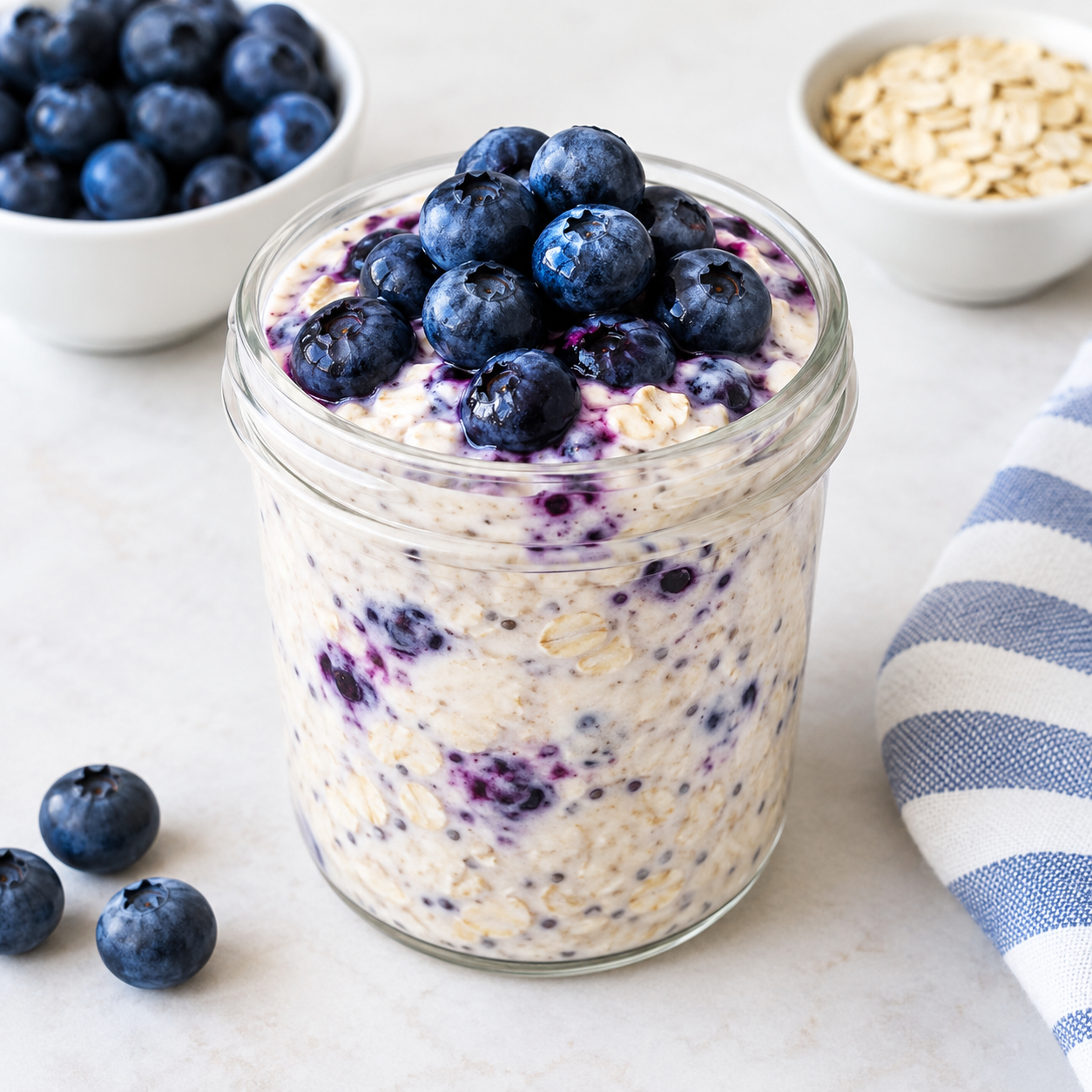 Blueberry Protein Overnight Oats – Easy High-Protein Breakfast Meal Prep 1 211