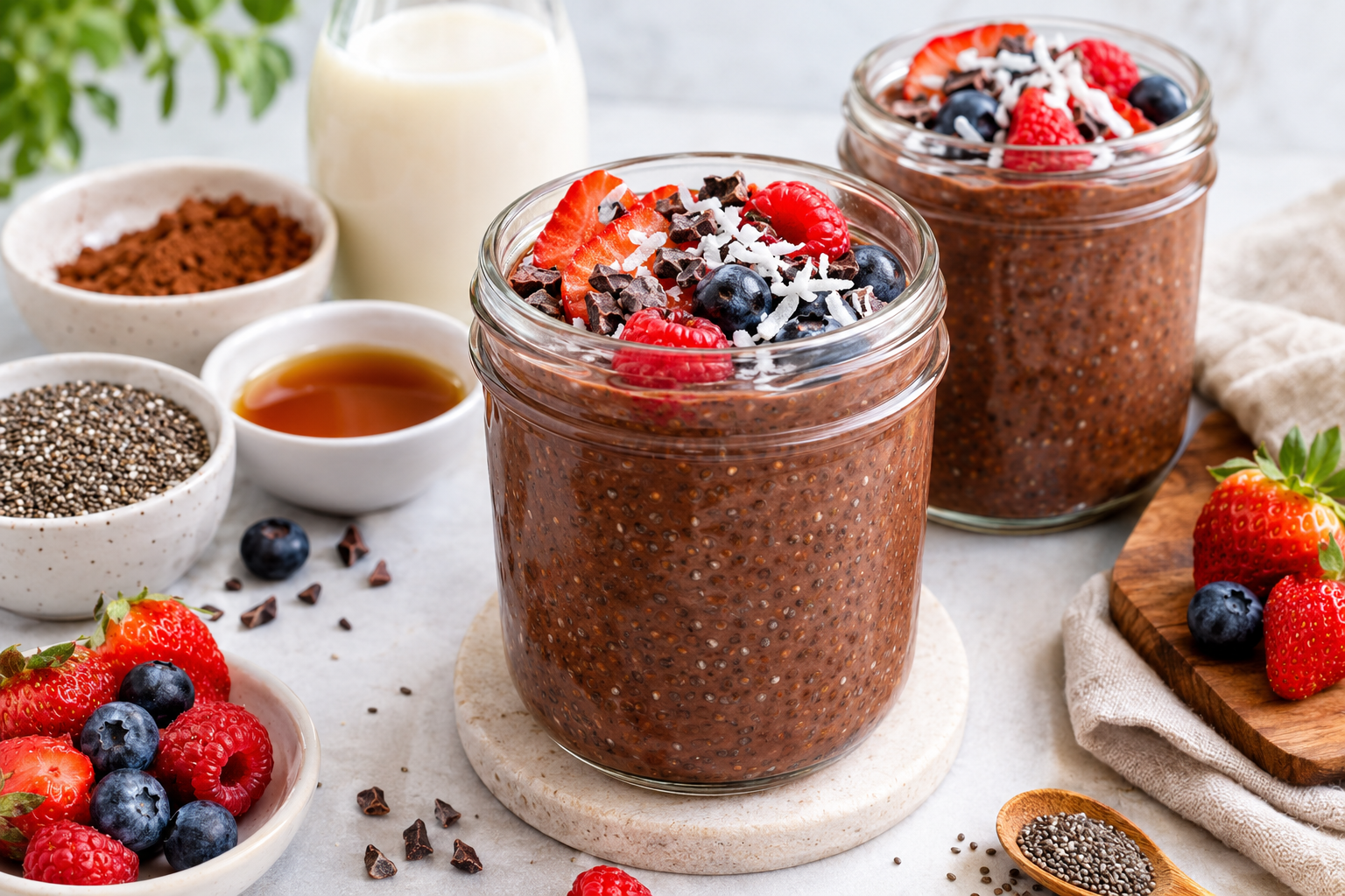 Easy Vegan Chocolate Chia Pudding – High-Fiber Plant-Based Breakfast 1 31