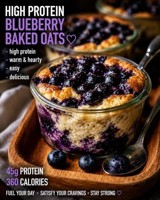 46g Protein Blueberry Baked Oats Recipe for a Healthy, Satisfying Morning 1 46g Protein Blueberry Baked Oats