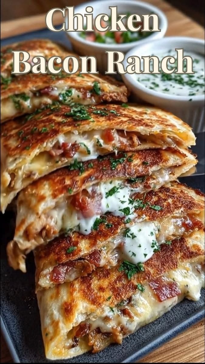 Cheesy Chicken Bacon Ranch Quesadillas – High Protein Low Carb Recipe 1 Cheesy Chicken Bacon Ranch Quesadillas