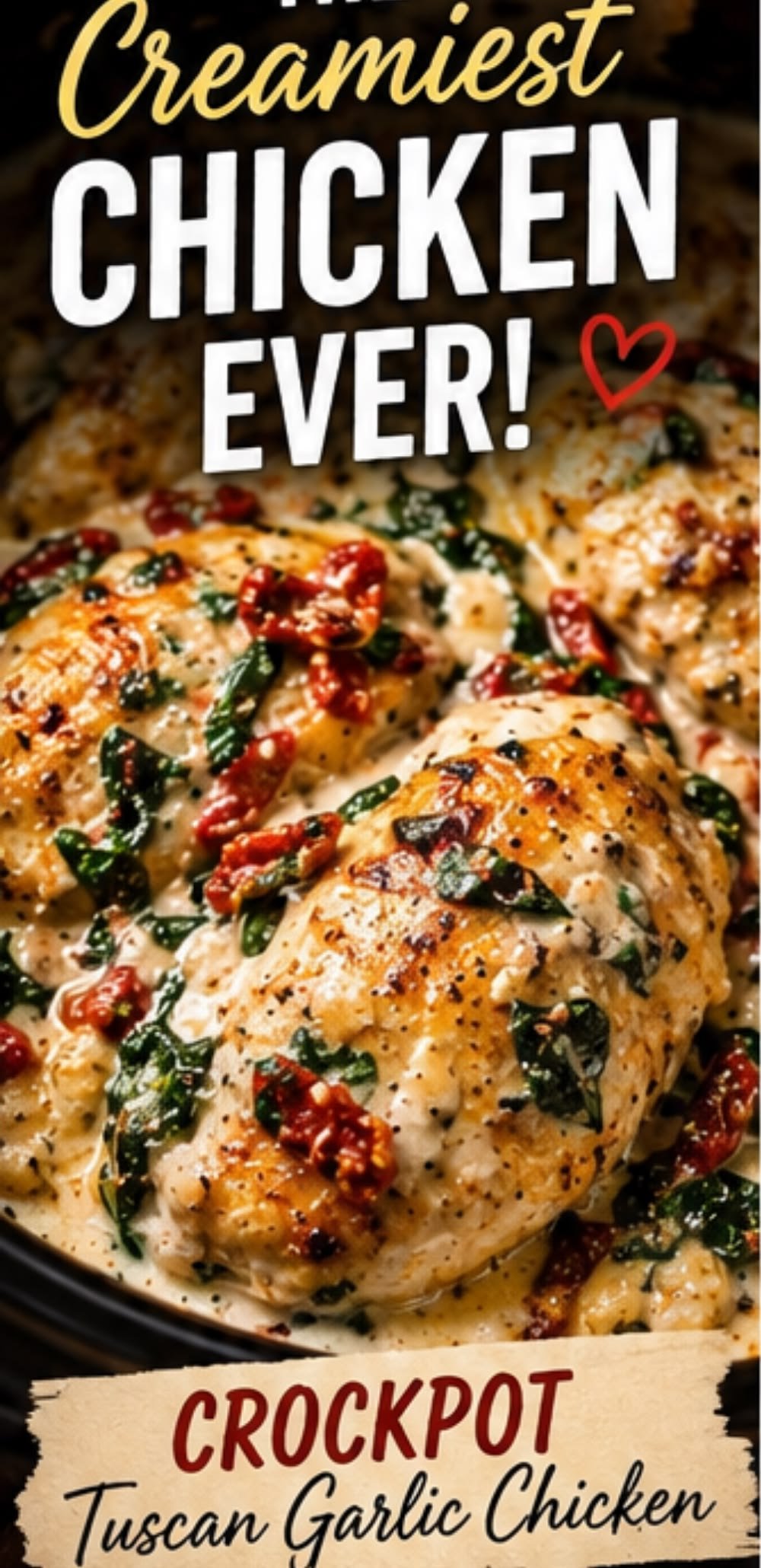 Creamy Crockpot Tuscan Chicken – Easy High Protein Low Carb Dinner