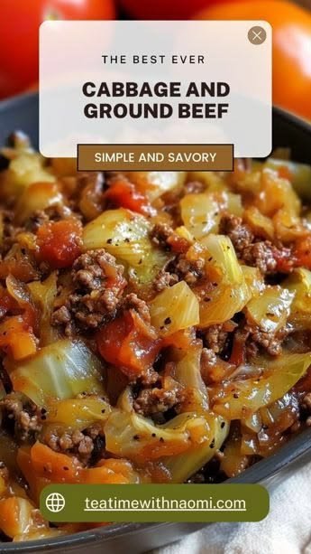 Easy Ground Beef and Cabbage Skillet Recipe for a High-Protein, Low-Carb Dinner 1 Ground Beef and Chopped Cabbage