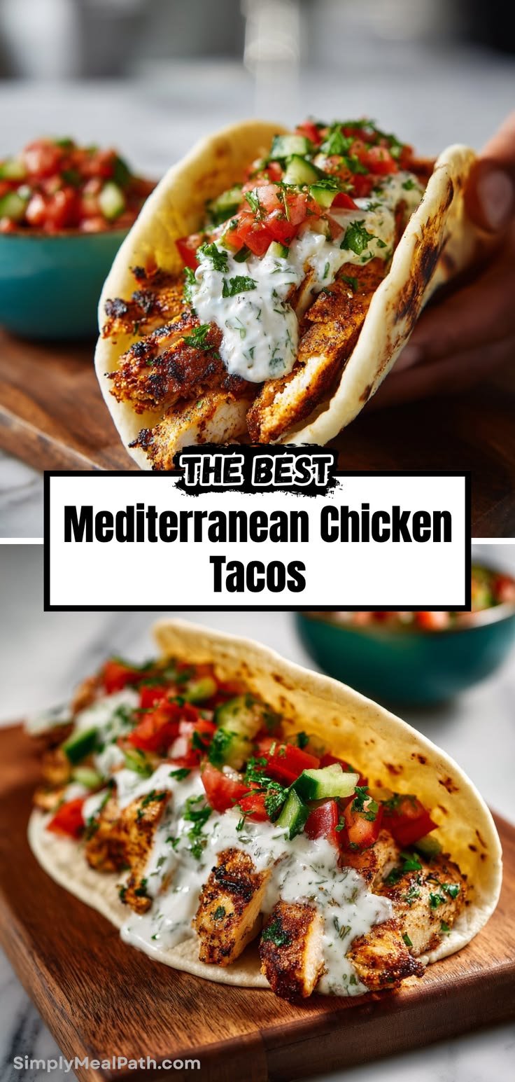 Mediterranean Crispy Butter Chicken Tacos
