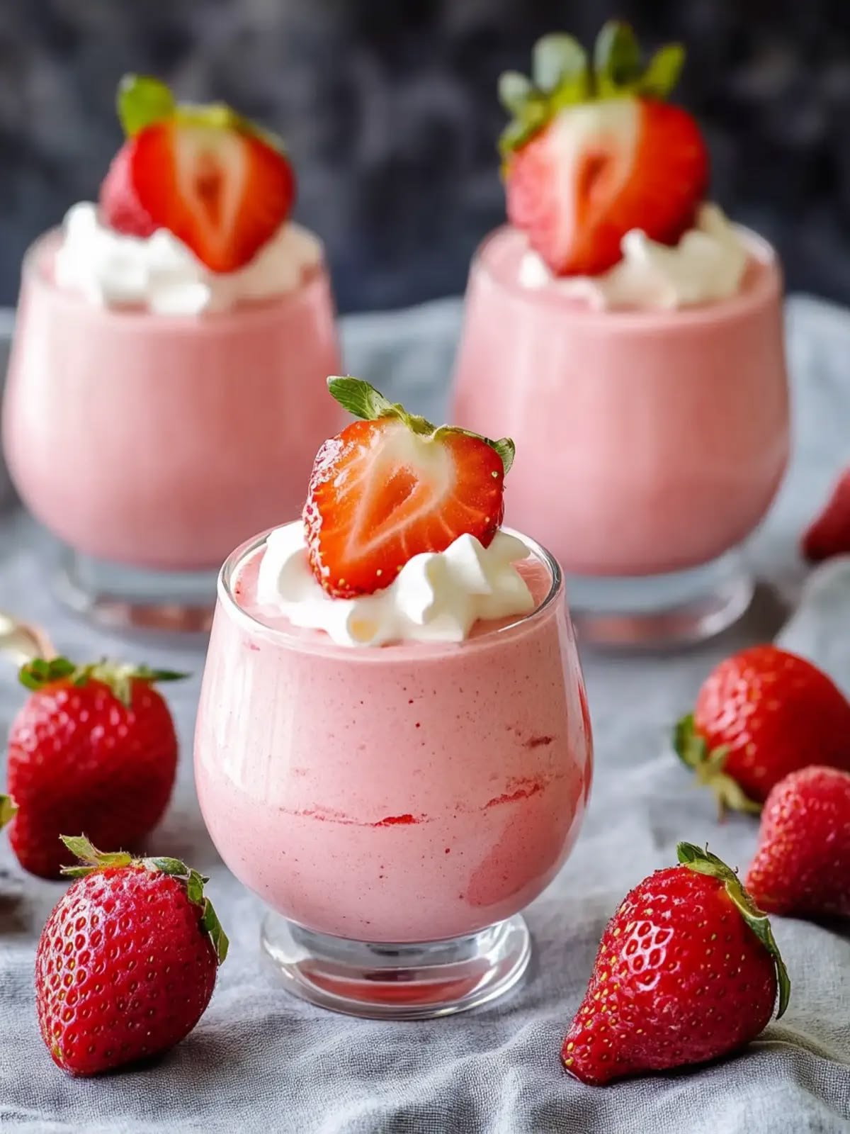 High Protein Strawberry Cream Dessert Cups | Low-Carb Dessert 1 Strawberry Cream Dessert Cups