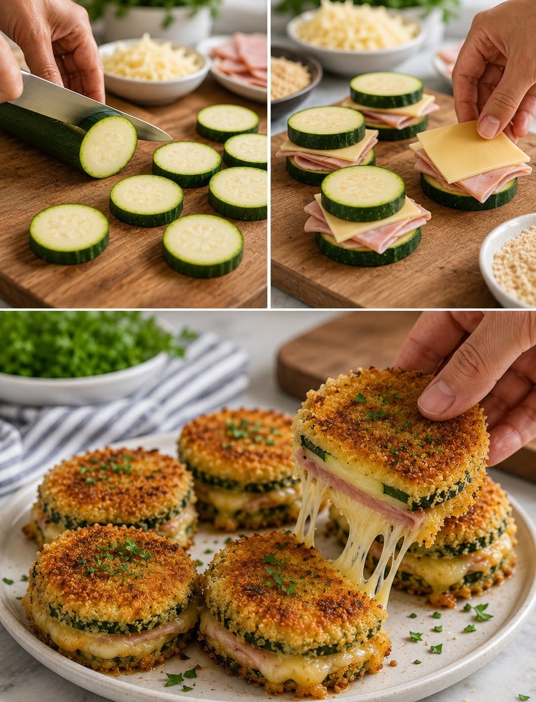 Crispy Zucchini Cordon Bleu – Easy High Protein Low Carb Recipe 1 ZUCCHINI CORDON BLEU