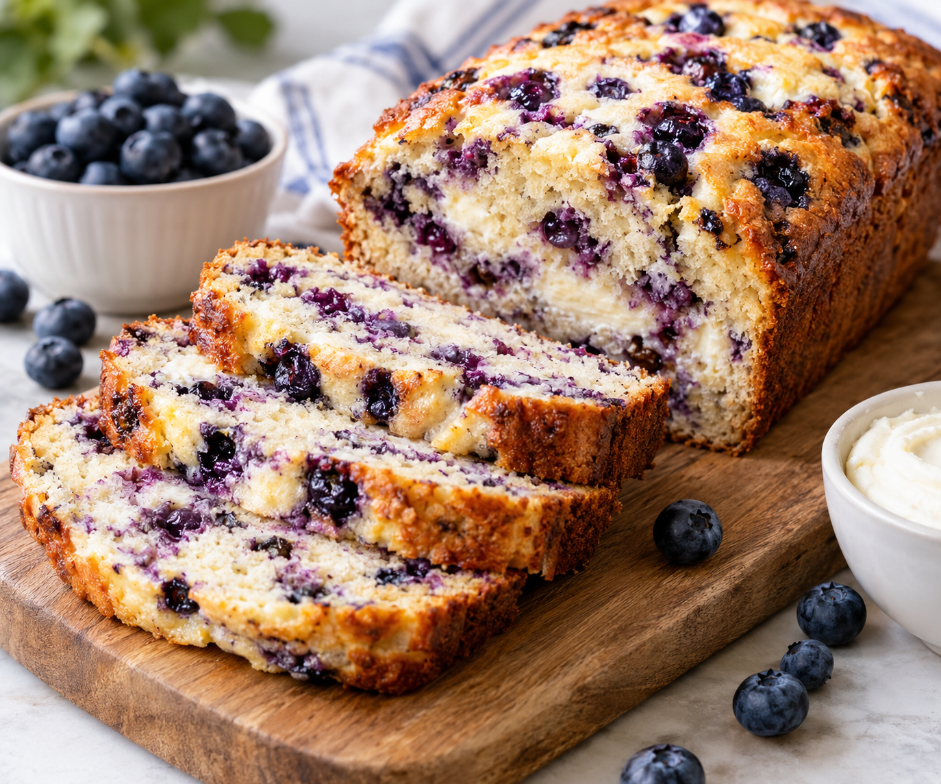 High-Protein Blueberry Cream Cheese Loaf β Easy Low-Carb Breakfast 1 aaaa