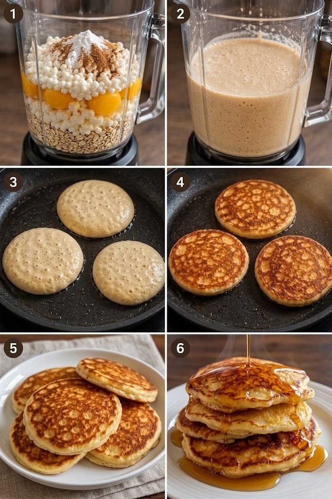 fluffy cottage cheese oat pancakes easy high protein breakfast