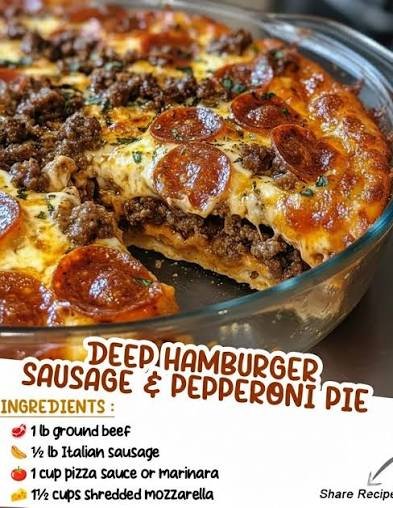 Hamburger Sausage & Pepperoni Pie – 32g Protein Low-Carb Dinner 1 images 18