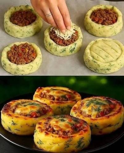 Cheesy Stuffed Mashed Potato Nests with Ground Beef 1 images 45