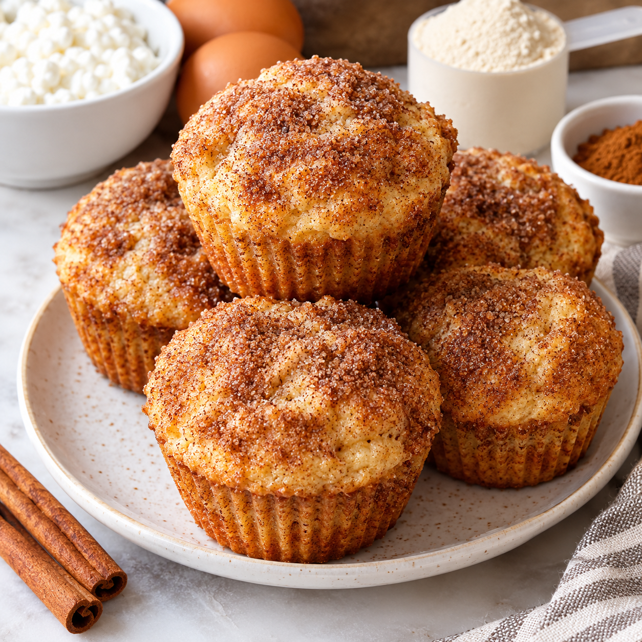 Easy 3-Ingredient Cinnamon Protein Muffins for a Healthy Breakfast 1 nniigg