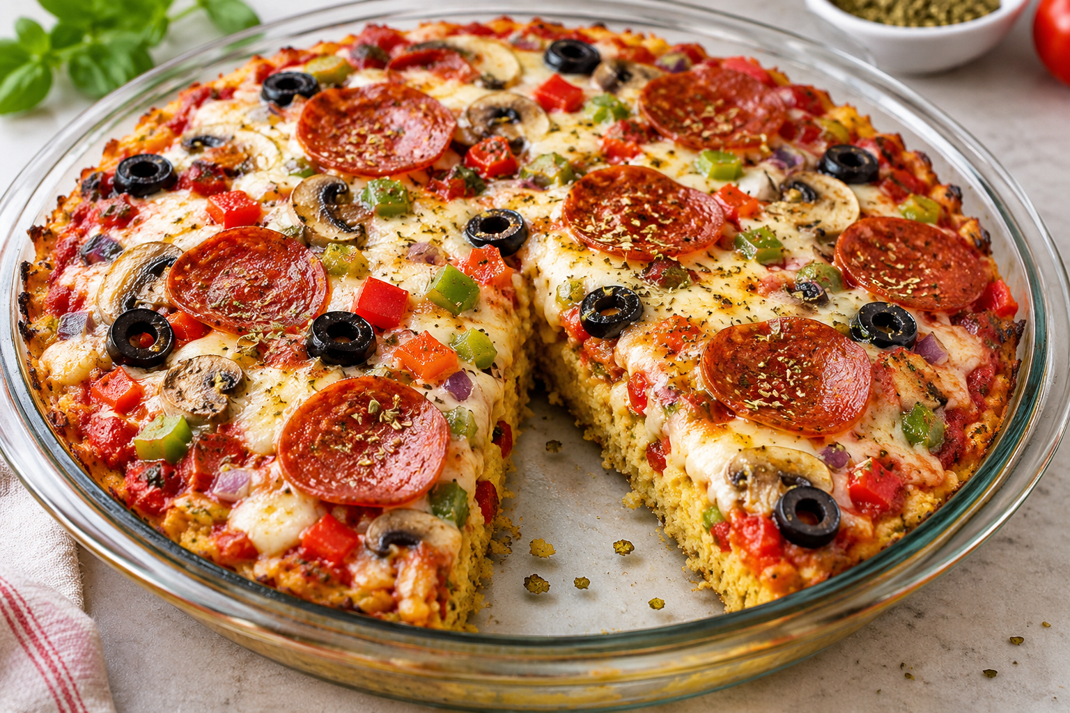 Vegan Crustless Pizza Pie – Easy, Cheesy & Flavorful 1 vegan pizza