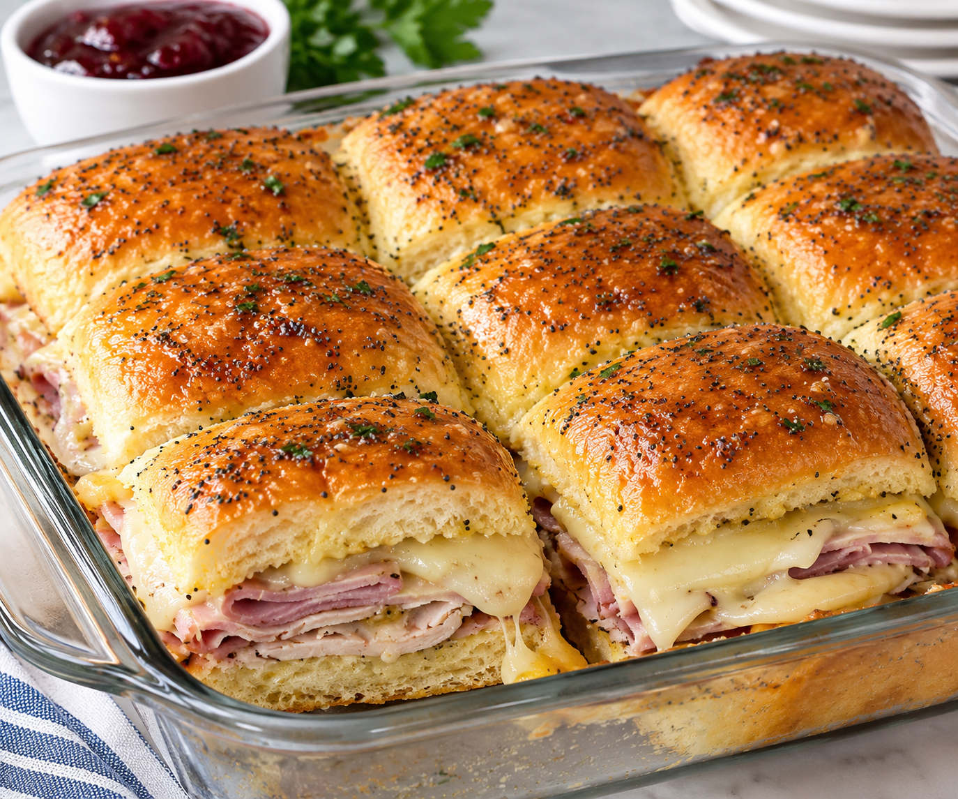 Baked Monte Cristo Sandwich Sliders – Sweet, Savory, Cheesy Party Appetizer 1 vvvvvv